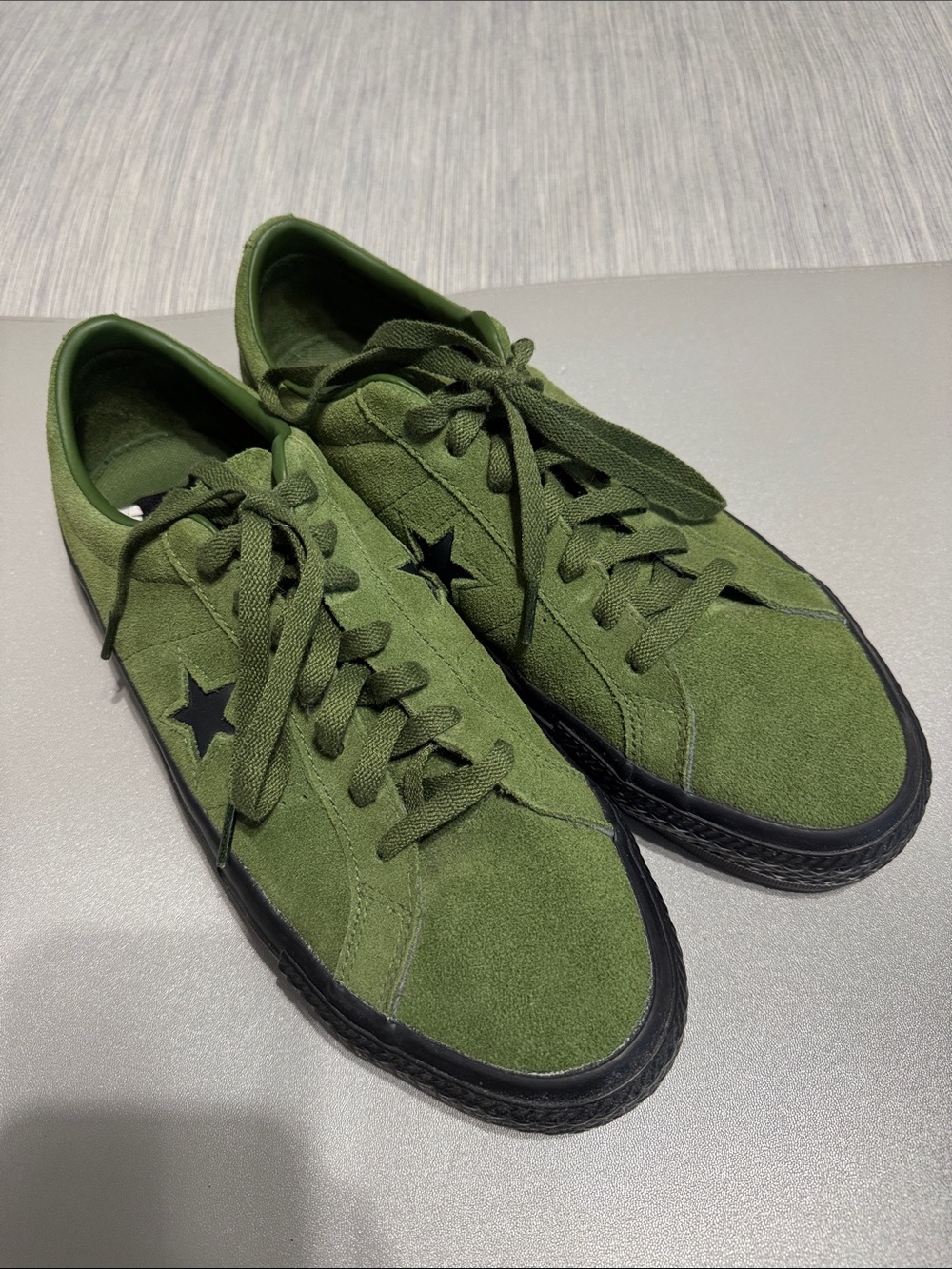 Converse One Star Pro Ox Cypress Green Suede Black Sole Low Top Mens Size 11